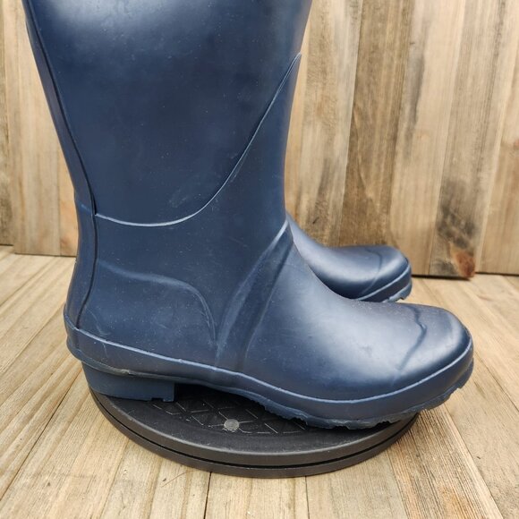 Womens Hunter Boot Original size 6 Tall Navy Blue Mid Calf Rain Boots - Picture 8 of 14